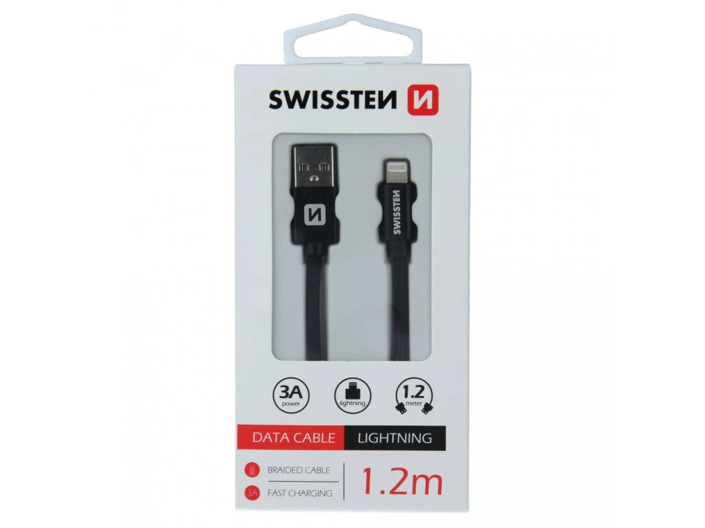 SWISSTEN USB A TO LIGHTNING CABLE 3A POWER - 1.2M