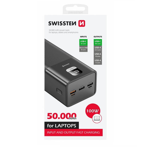 SWISSTEN POWER BANK 100W 50000MAH FOR LAPTOPS