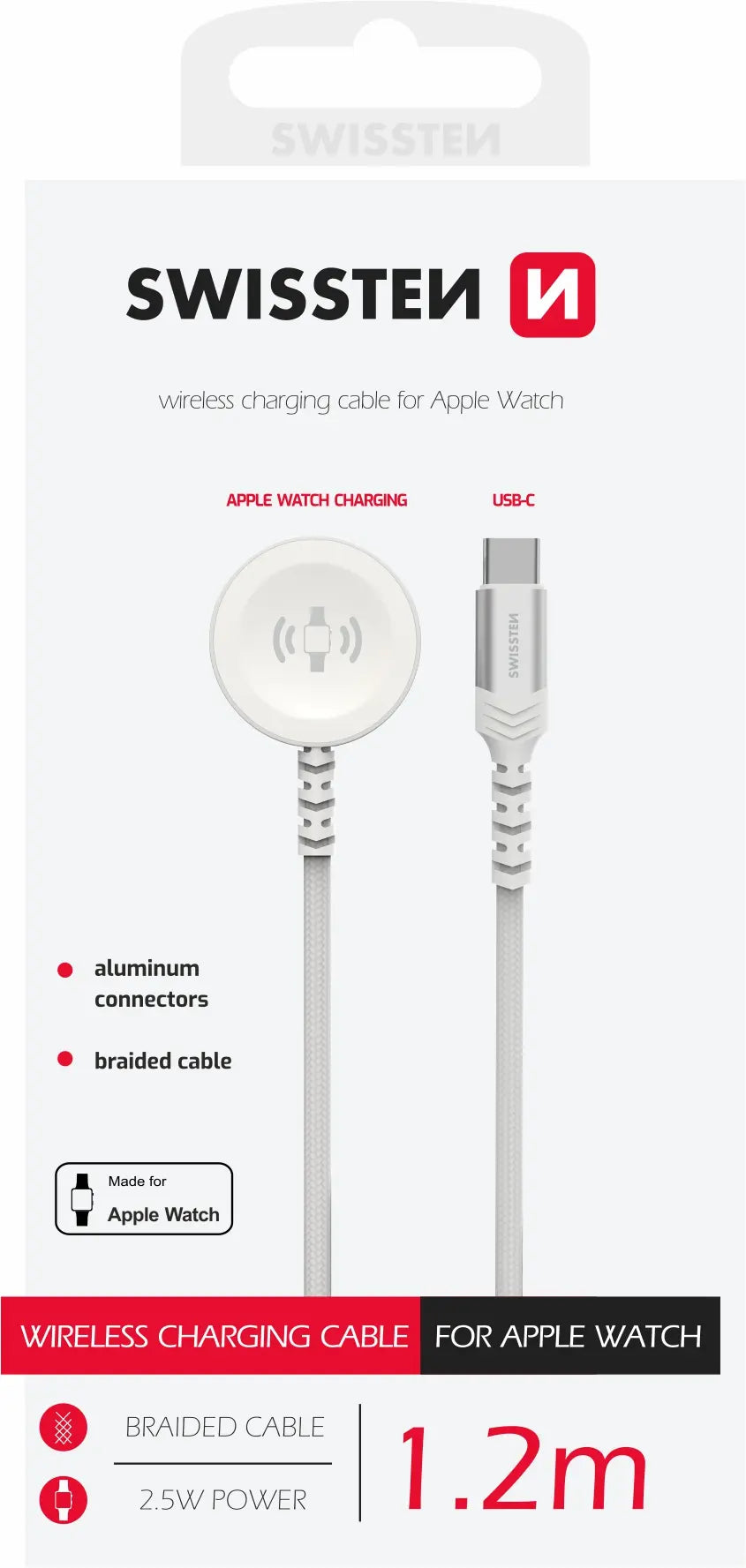 SWISSTEN WIRELESS CHARGING CABLE FOR APPLE WATCH 1.2M - USB-C