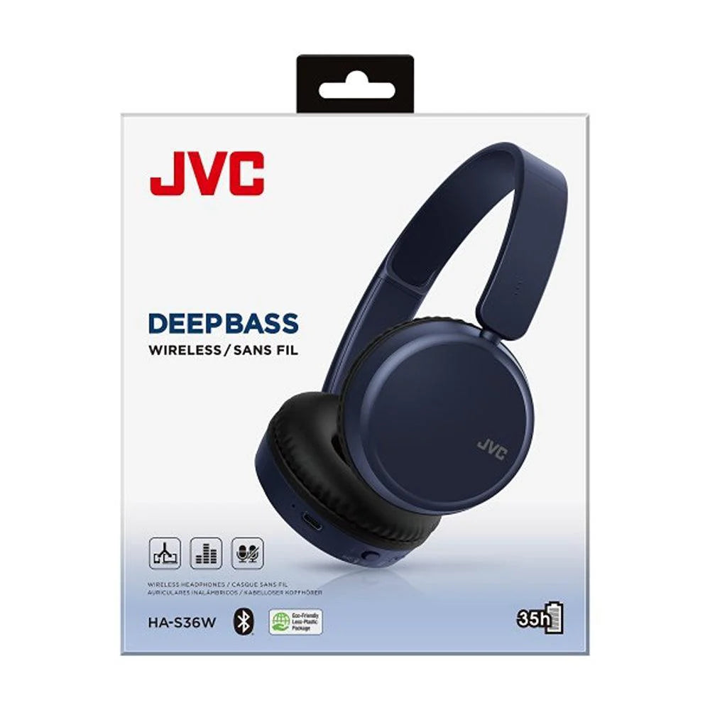 JVC WIRELESS HEADPHONE DEEP BASS BLUE