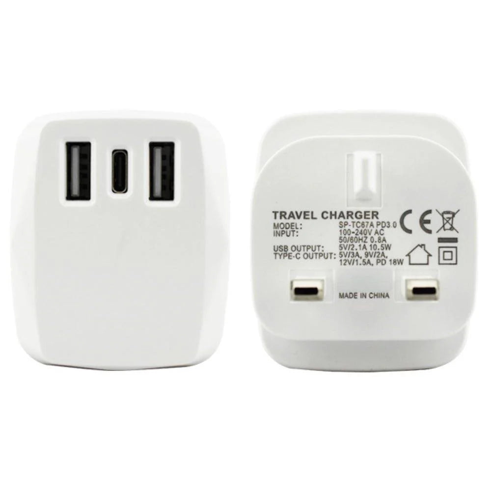 VEN-DENS 2 USB-A + 1 TYPE-C POWER ADAPTER