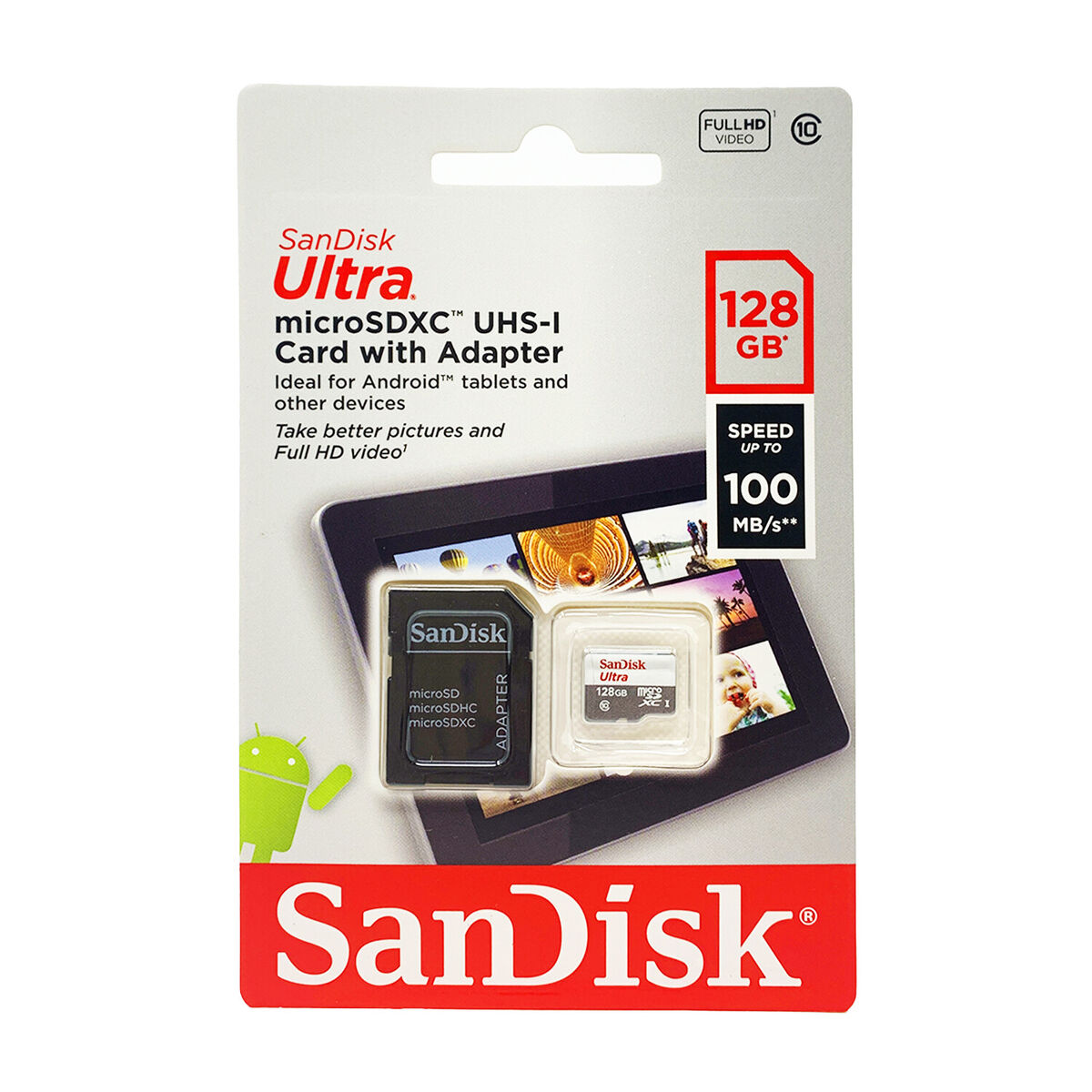 SANDISK MICRO SD CARD + ADAPTER 128GB