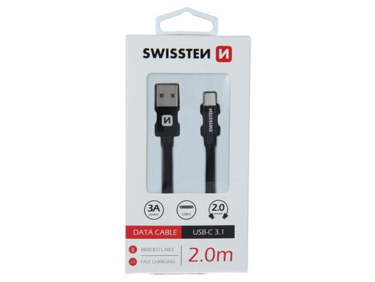 SWISSTEN USB A TO TYPE C CABLE 3A POWER - 2.0M