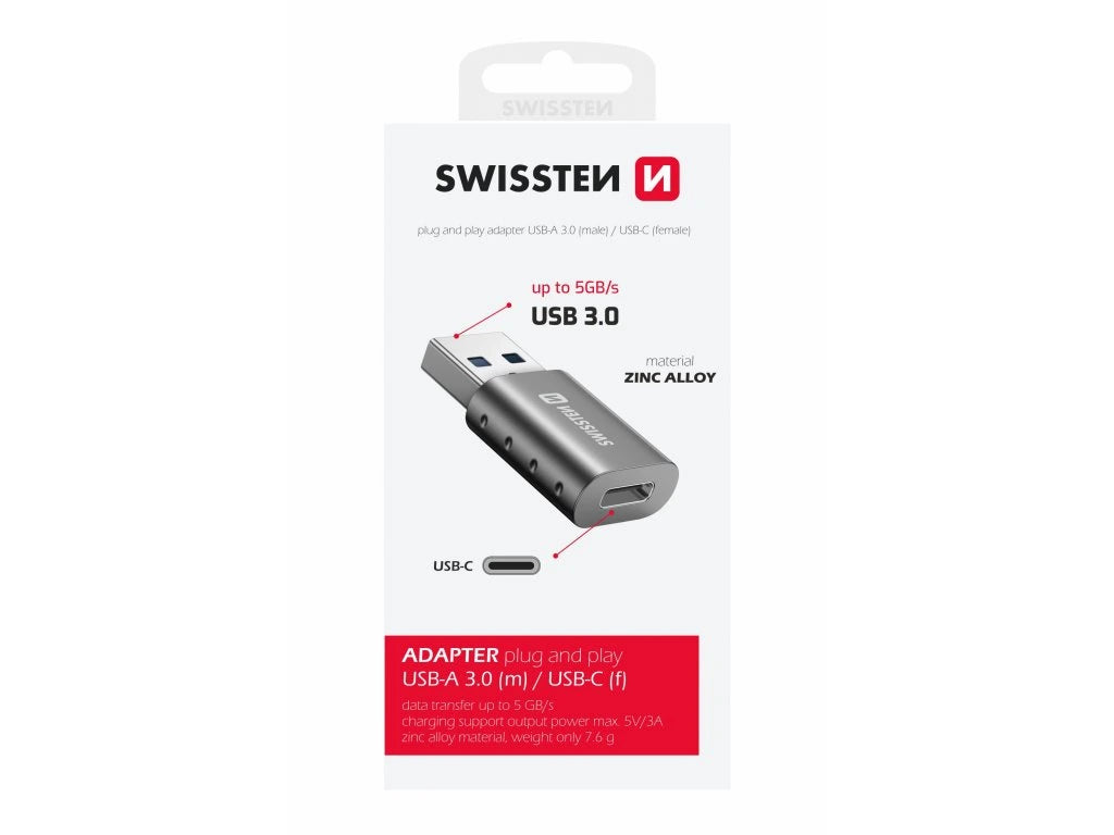 SWISSTEN USB-C FEMALE TO USB-A 3.0 ADAPTER