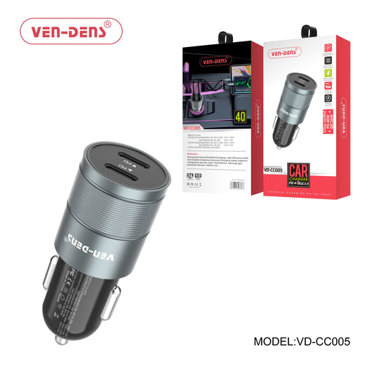 VEN-DENS - DUAL TYPE C - FAST CAR CHARGER
