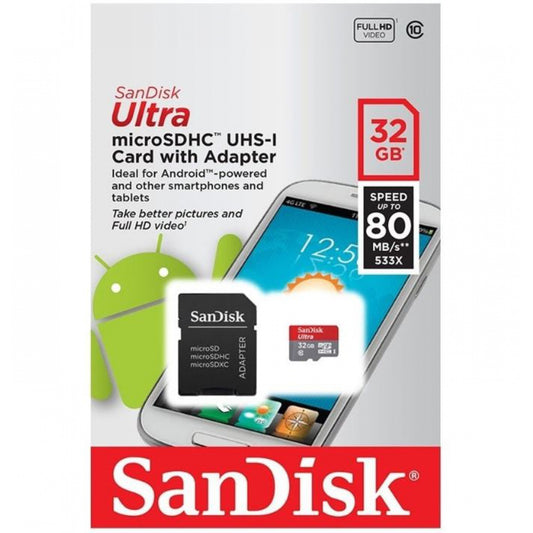 SANDISK MICRO SD CARD + ADAPTER 32GB
