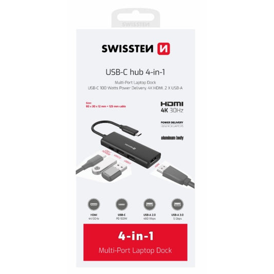 SWISSTEN USB-C HUB - 4 IN 1