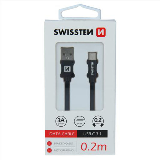 SWISSTEN DATA CABLE - USB TO TYPE C - 0.2M