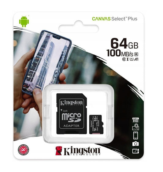 KINGSTON MICRO SD CARD + ADAPTER 64GB