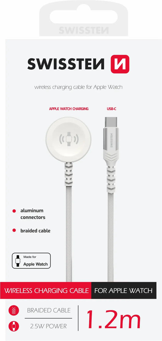 SWISSTEN WIRELESS CHARGING CABLE FOR APPLE WATCH 1.2M - USB-C